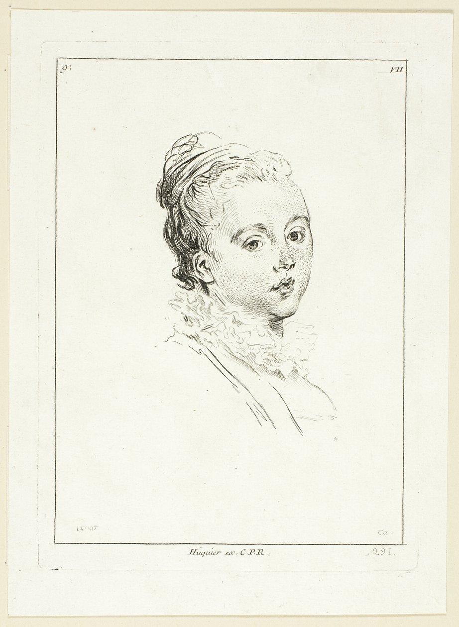 Kvinnohuvud (vänt åt vänster) av Anne Claude Philippe Caylus