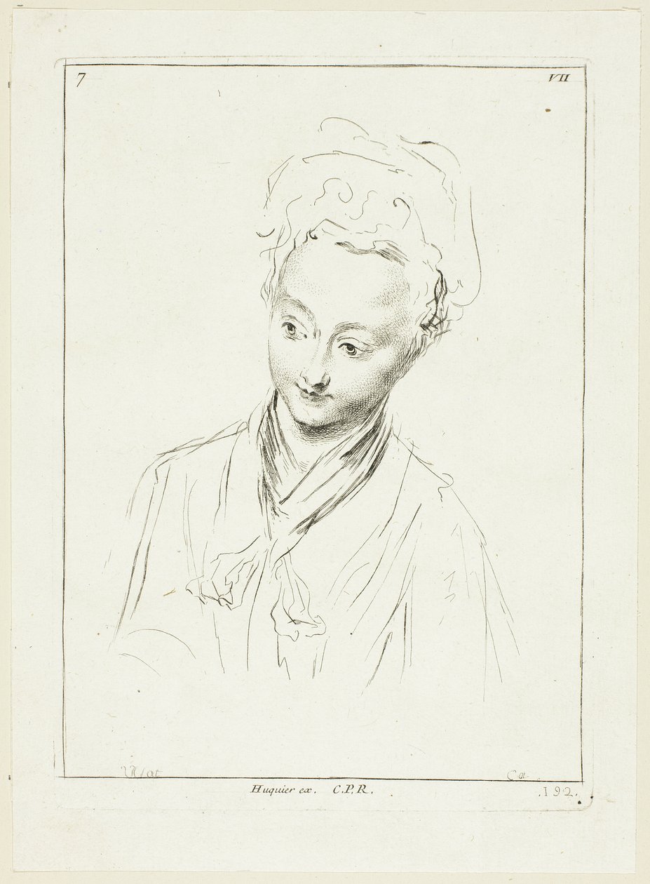 Kvinnohuvud (vridet åt höger) av Anne Claude Philippe Caylus