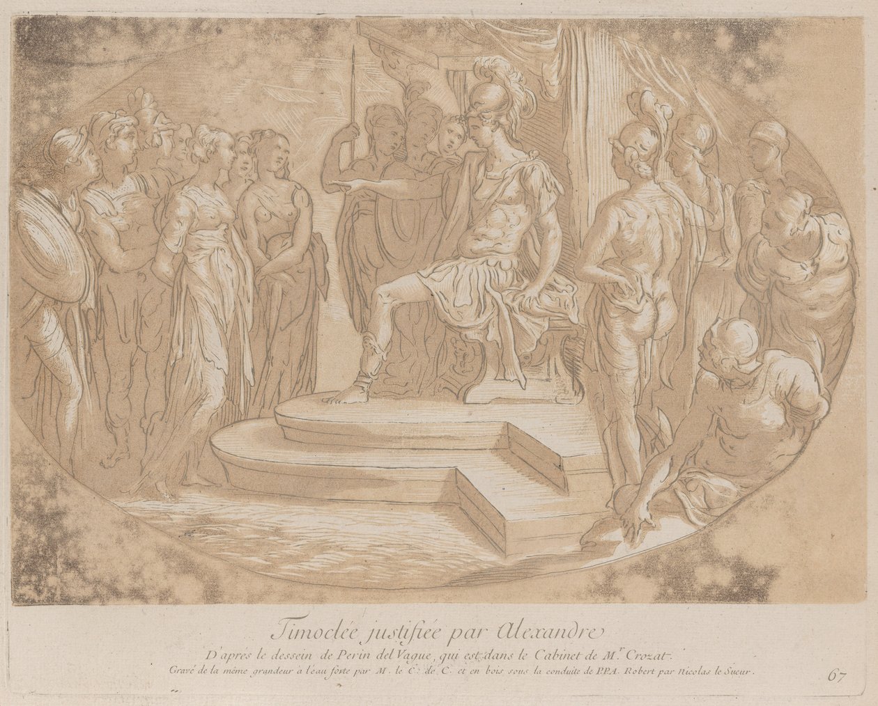 Alexander den store frigör Timoclea, frous bea..., ca. 1729-40 av Anne Claude Philippe de