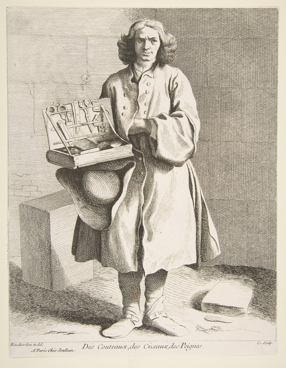 Handlare av knivar, saxar och kammar, 1742. av Anne Claude Philippe de Caylus