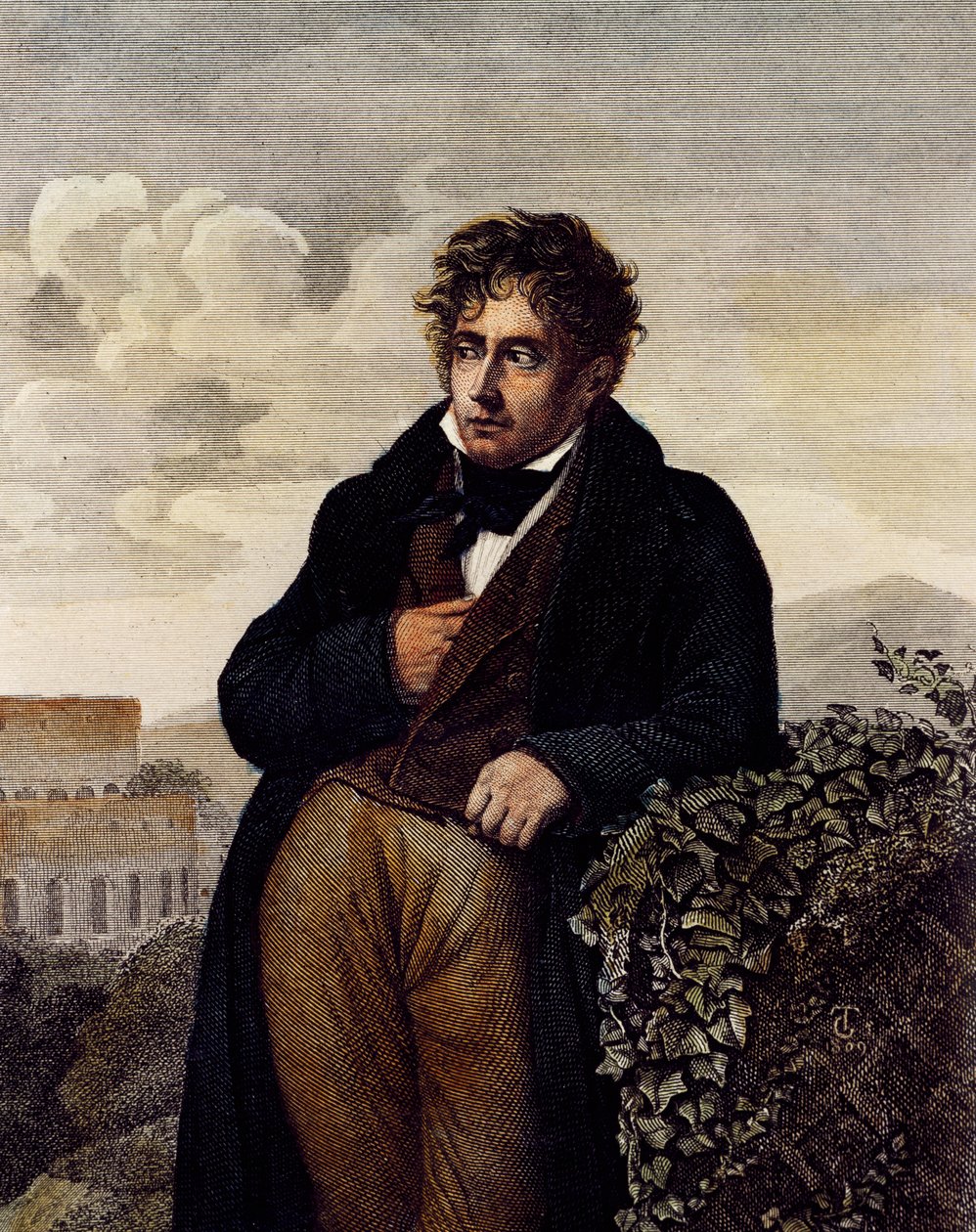 Porträtt av Francois-Rene de Chateaubriand (Saint-Malo av Anne Louis (after) Girodet de Roucy Trioson