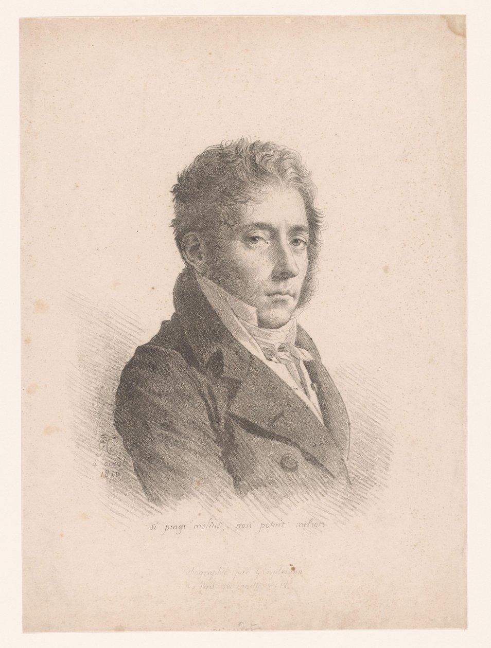 Porträtt av Marie Philippe Coupin de la Couperie Om färgen är bättre kan den inte bli bättre (titel på objekt) av Anne Louis Girodet Trioson