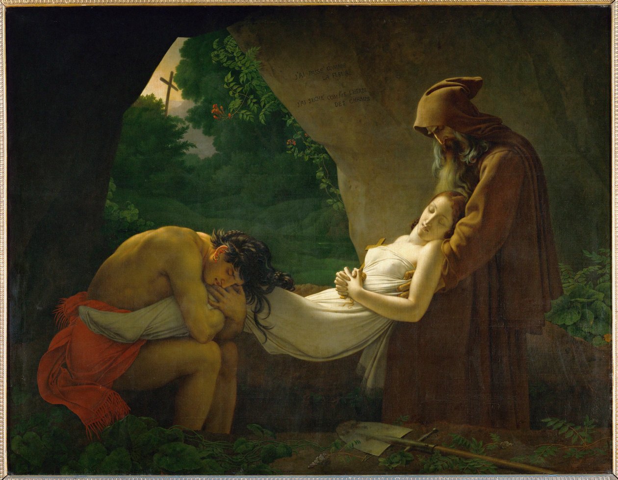 Atala au Tombeau, även känd som Atalas begravning ... av Anne Louis Girodet de Roucy Trioson