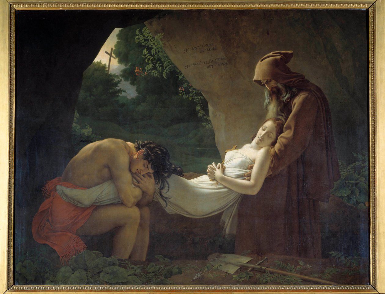 Atala till Atalas grav eller begravning. Målning av Anne Louis Girodet de Roucy-Trioson (Anne-Louis Girodet de Roucy Trioson av Anne Louis Girodet de Roucy Trioson