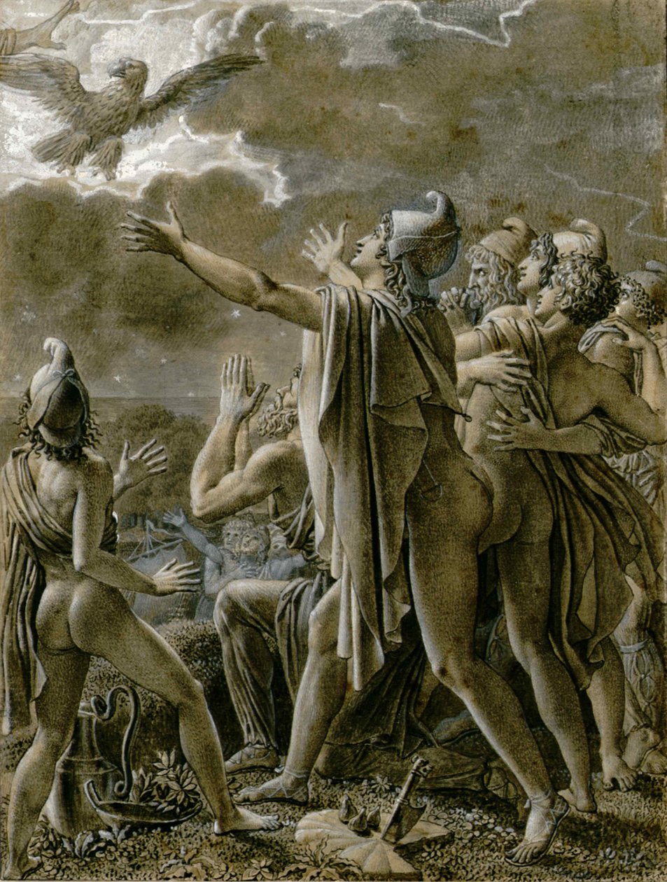 Aeneas och hans anhängare i Latium, 1791-1793. av Anne Louis Girodet de Roucy Trioson