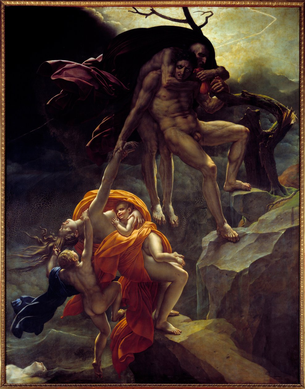 Syndflodscen. Målning av Anne Louis Girodet de Roucy-Trioson (Anne-Louis Girodet de Roucy Trioson av Anne Louis Girodet de Roucy Trioson