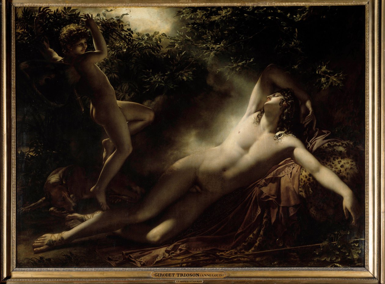 Endymions sömn eller Endymion, måneffekt. Målning av Anne Louis Girodet av Roussy Trioson (Roucy Trioson av Anne Louis Girodet de Roucy Trioson