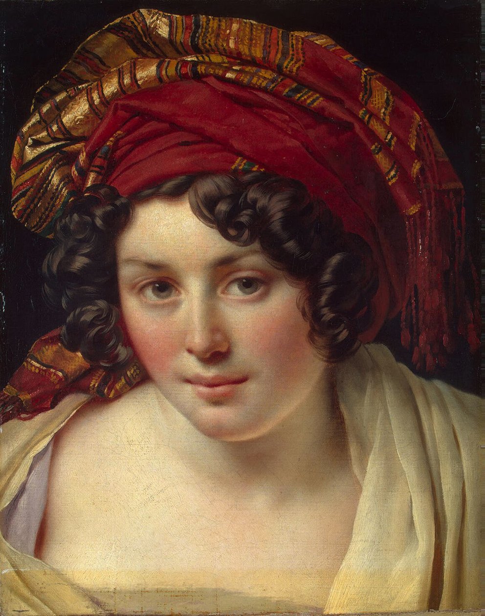 Chef för en kvinna i en turban, ca 1820 av Anne Louis Girodet de Roucy Trioson