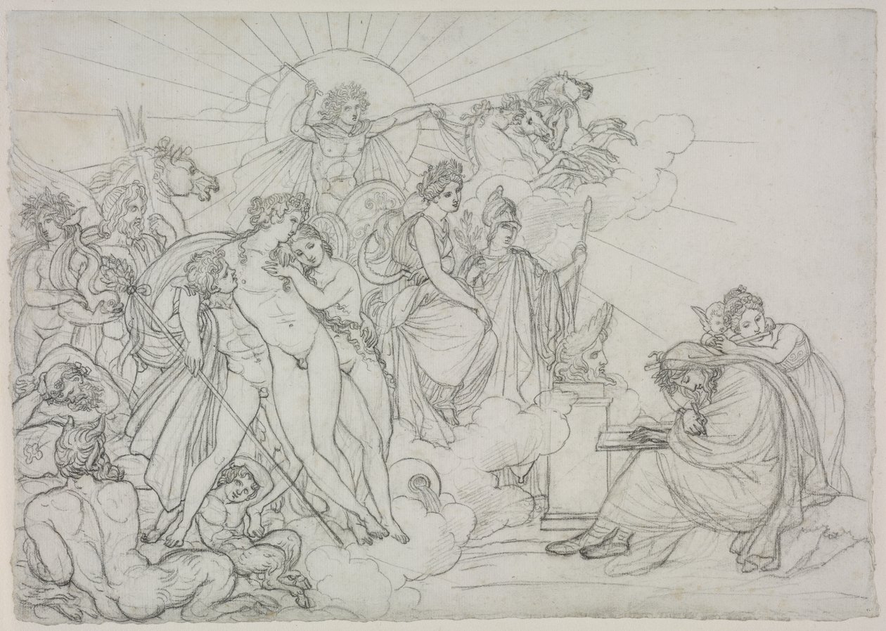Åkallan till gudomarna som presiderar över jordbruket från Virgils Georgics, efter 1798. av Anne Louis Girodet de Roucy Trioson