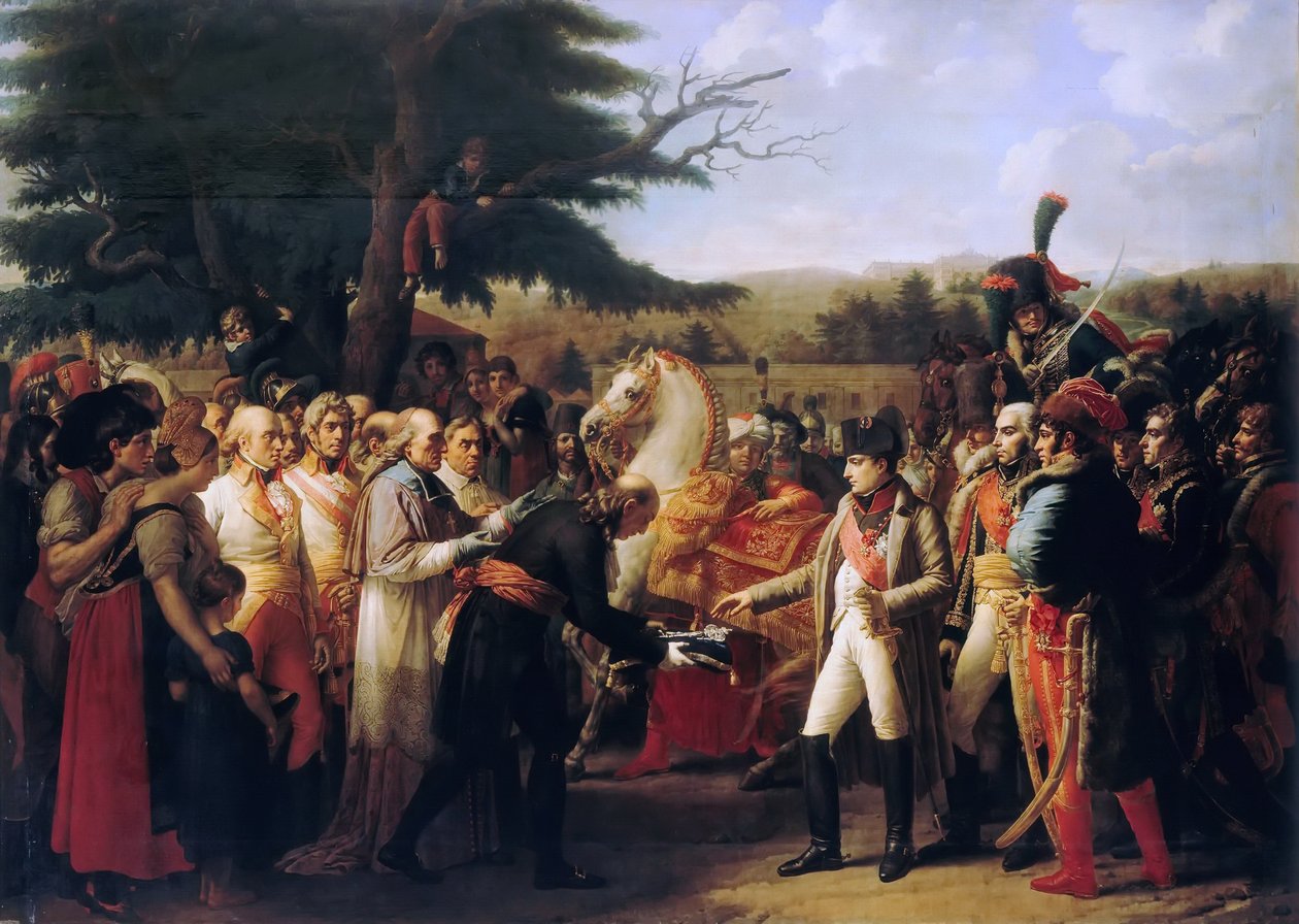 Napoleon Bonaparte tar emot Wiens nycklar på slottet Schönbrunn, 13 november 1805 av Anne Louis Girodet de Roucy Trioson