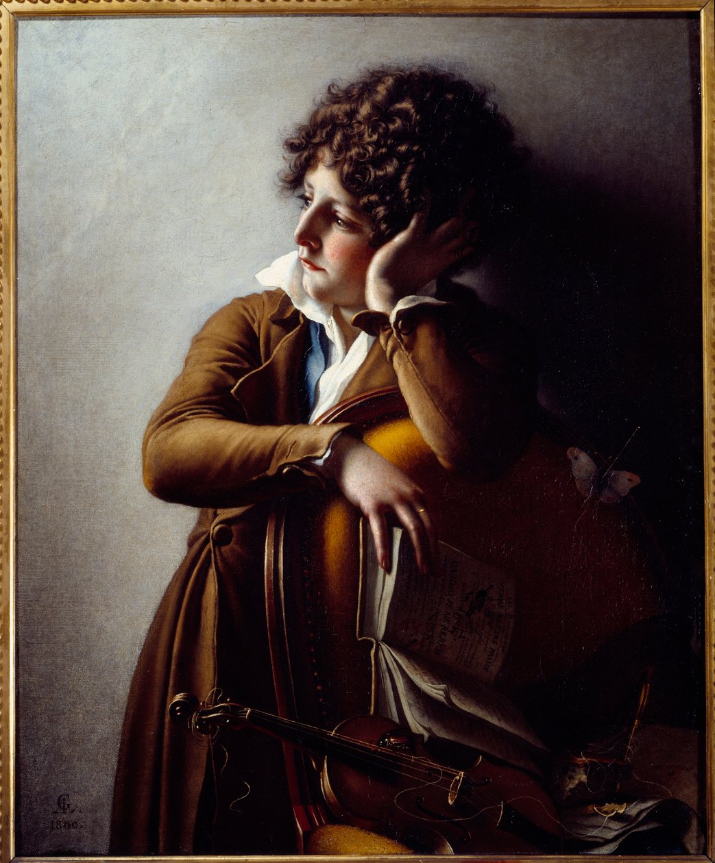Porträtt av den unge Romainville Trioson, son till Dr. Benoit Francois Trioson. Målning av Anne Louis Girodet de Roucy-Trioson (Anne-Louis Girodet de Roucy Trioson av Anne Louis Girodet de Roucy Trioson