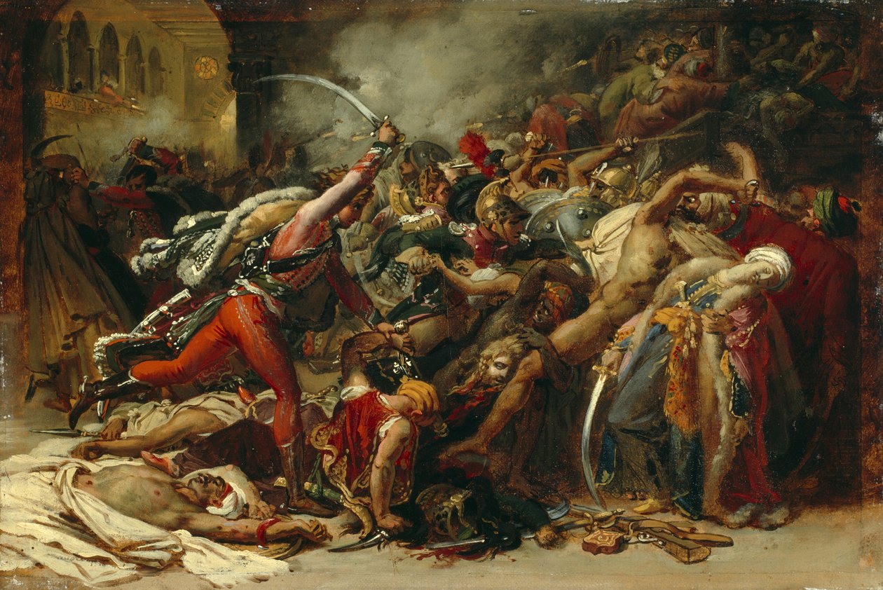 Revolten i Kairo, ca 1810 av Anne Louis Girodet de Roucy Trioson