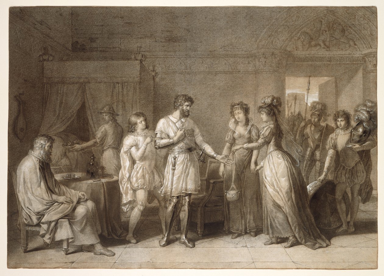 Bayard avvisar sin värdinnas presenter i Brescia av Anne Louis Girodet de Roussy Trioson