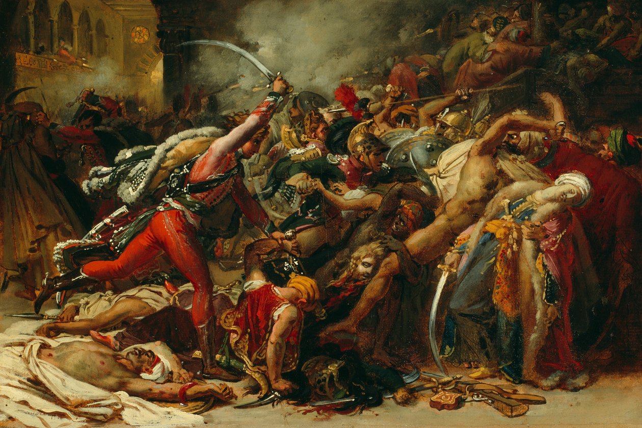 Skiss för The Revolt of Cairo av Anne Louis Girodet de Roussy Trioson