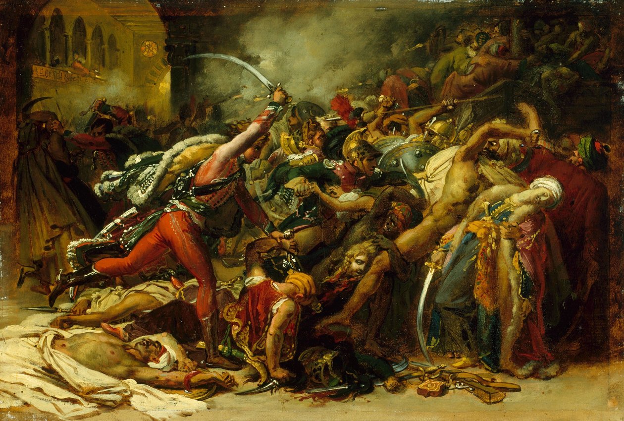 Skiss till Kairos revolt (The Revolt of Cairo) av Anne Louis Girodet de Roussy Trioson