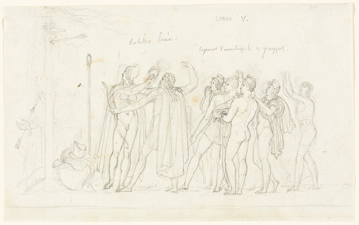 Bågskyttematchen, från Aeneiden, bok V av Anne Louis Girodet de Roussy Trioson