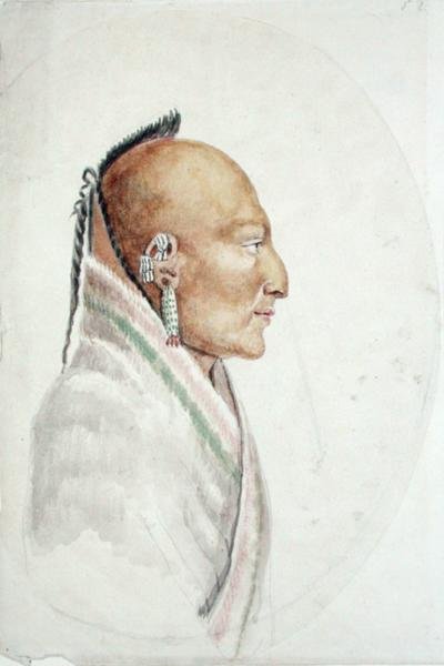 Cachasunghia, chef för Little Osage (akvarell på papper) av Anne Marguerite Hyde de Neuville