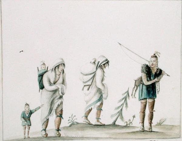 Indian Family, ca 1807 (akvarell på papper) av Anne Marguerite Hyde de Neuville