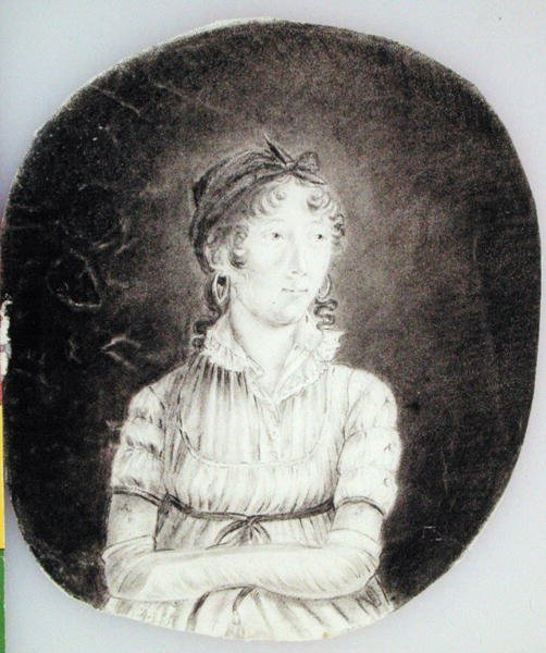 Självporträtt, ca 1807 (kol på papper) av Anne Marguerite Hyde de Neuville