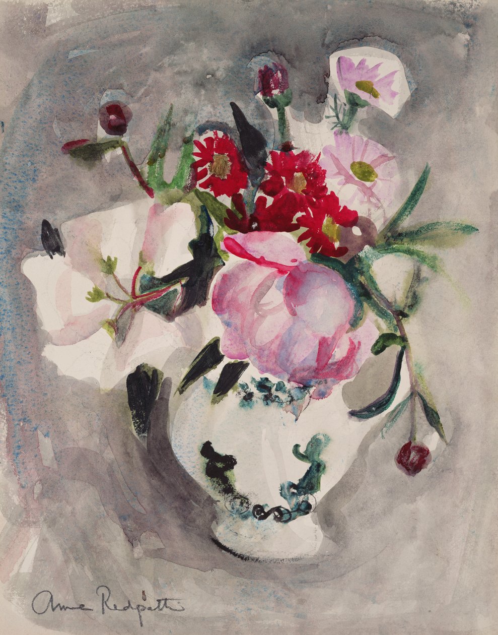 Blommor, ca 1955 (akvarell på papper) av Anne Redpath