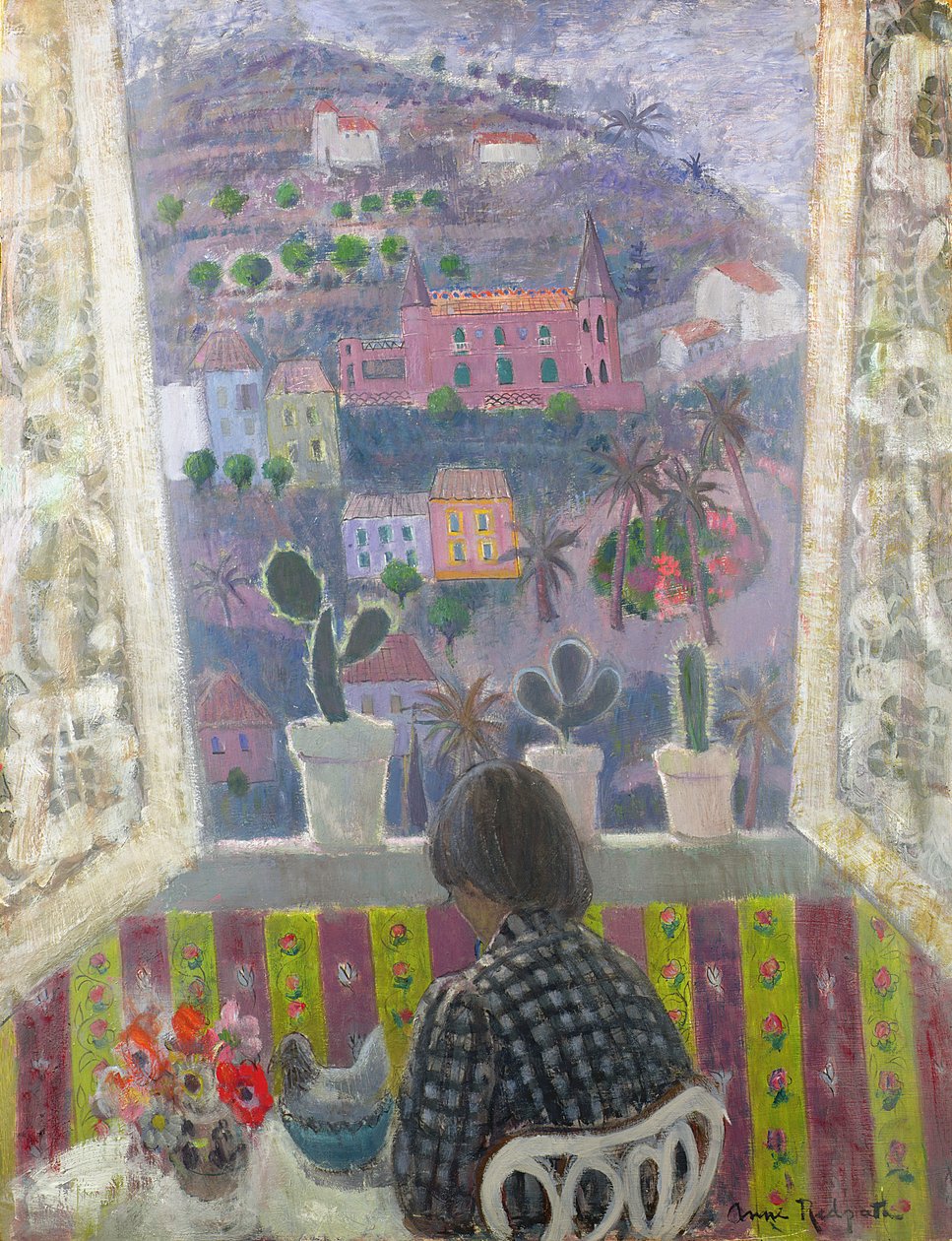Fönster i Menton (olja på duk) av Anne Redpath