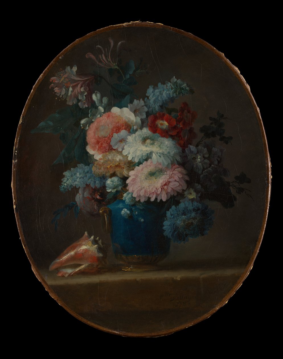 Vas med blommor och snäckskal, 1780. av Anne Vallayer Coster