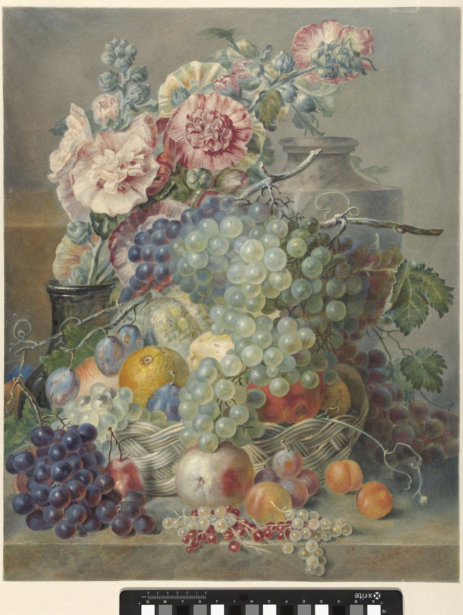 Stilleben med frukter och blommor av Annette Reijerman