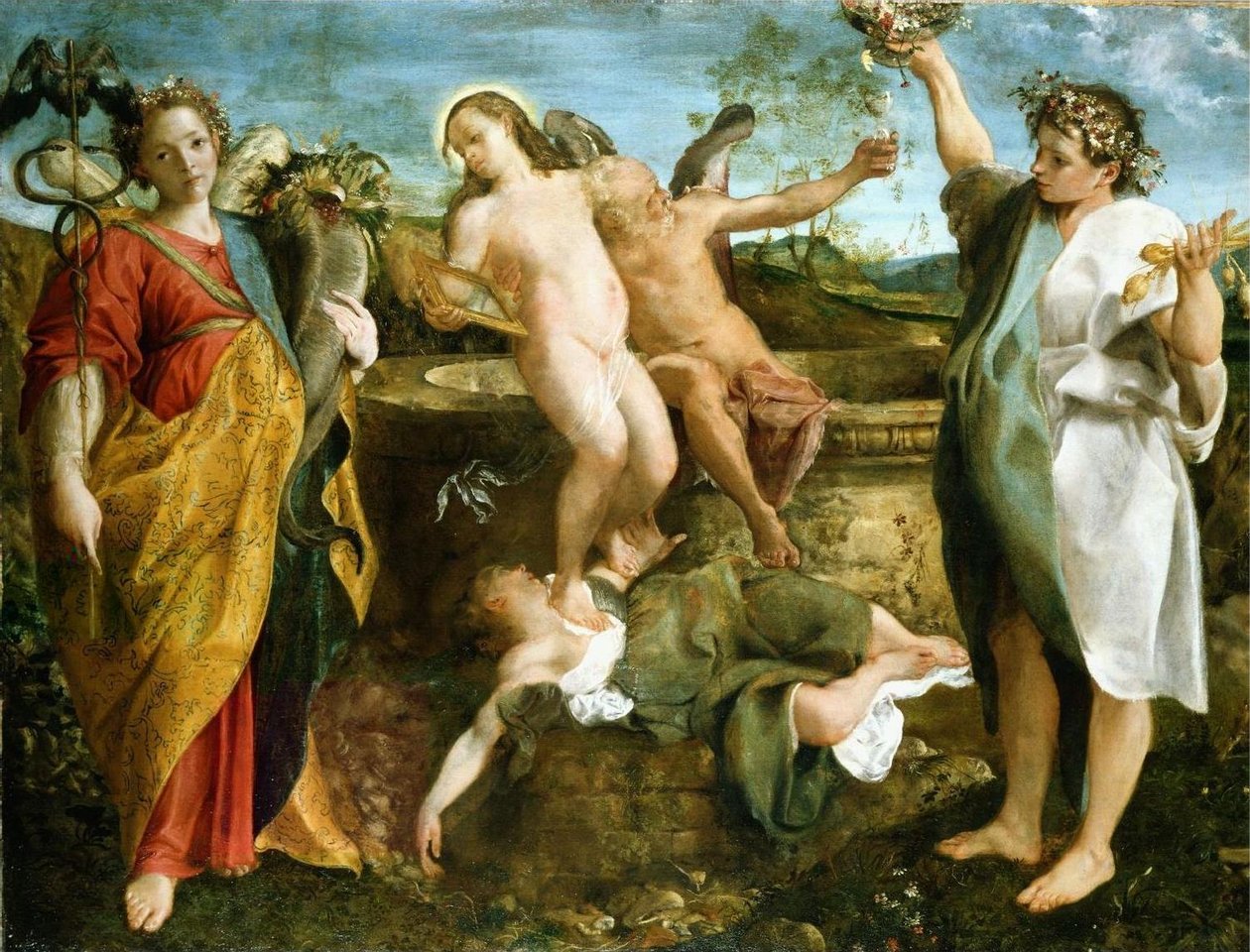 An allegory of Truth and Time  av Annibale Carracci
