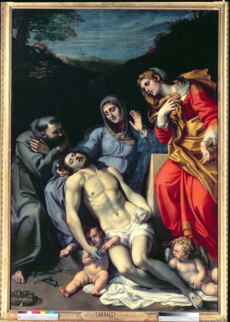 Pieta med Franciskus och Maria Magdalena, ca 1602 av Annibale Carracci