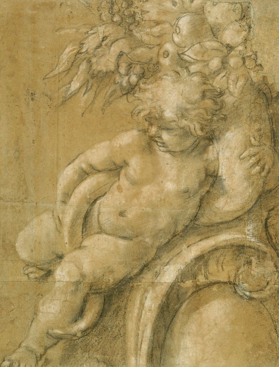 Putto with a cornucopia av Annibale Carracci