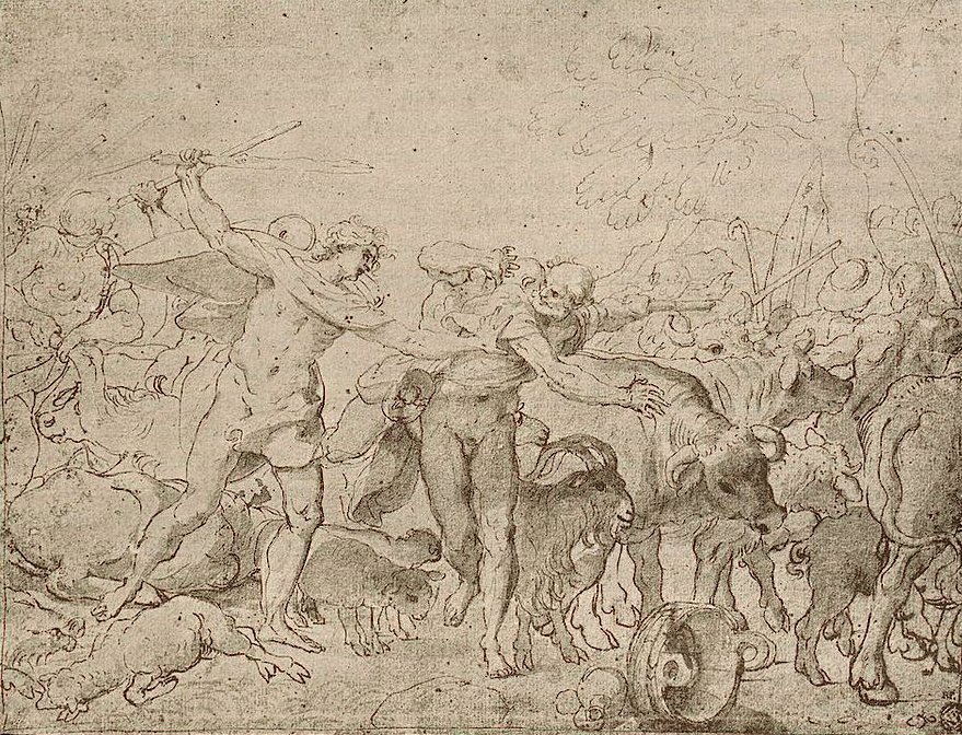 Sketch for Palazzo Magnani Frescos av Annibale Carracci