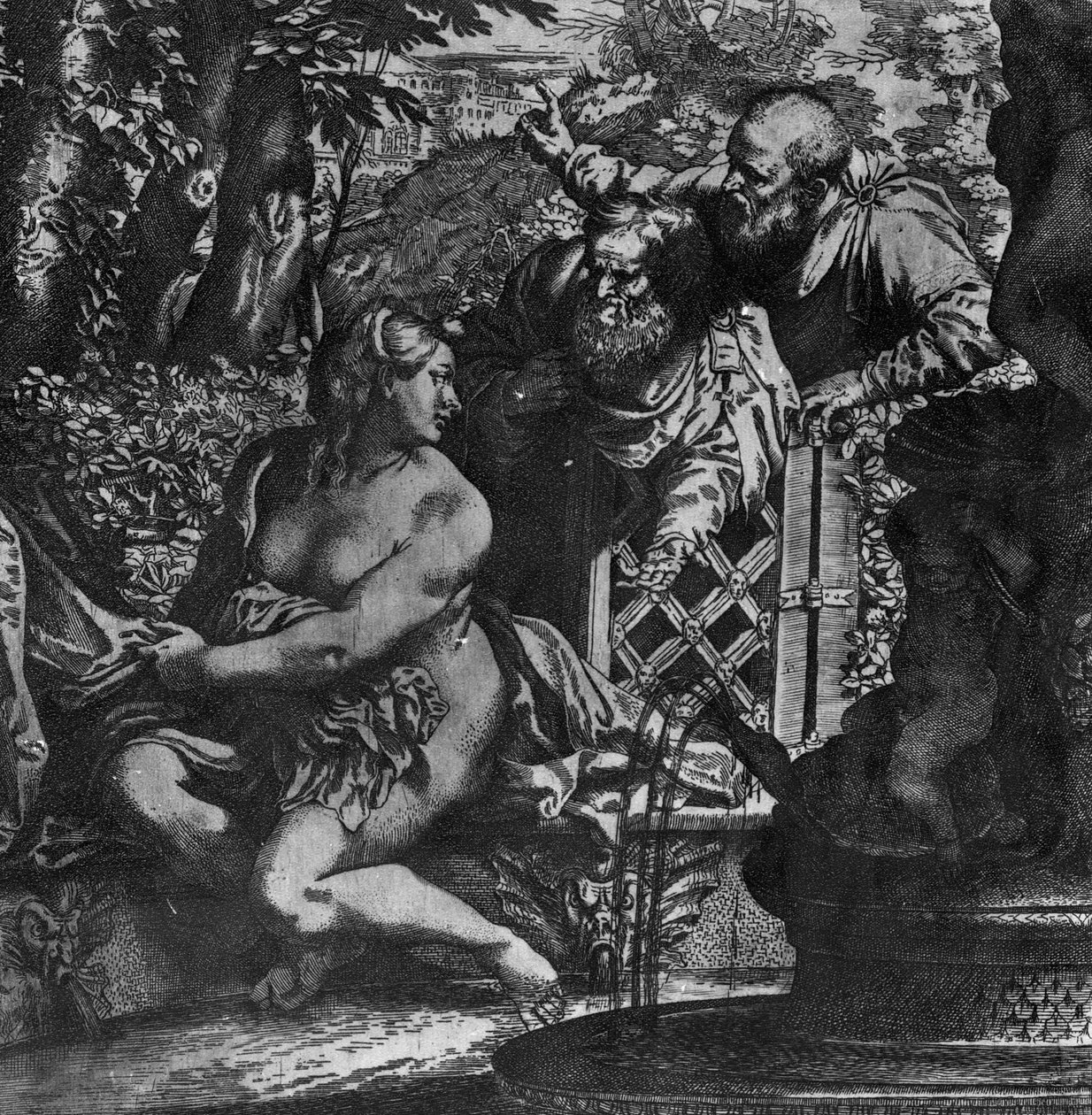 Susanna och de äldre, ca 1590 av Annibale Carracci