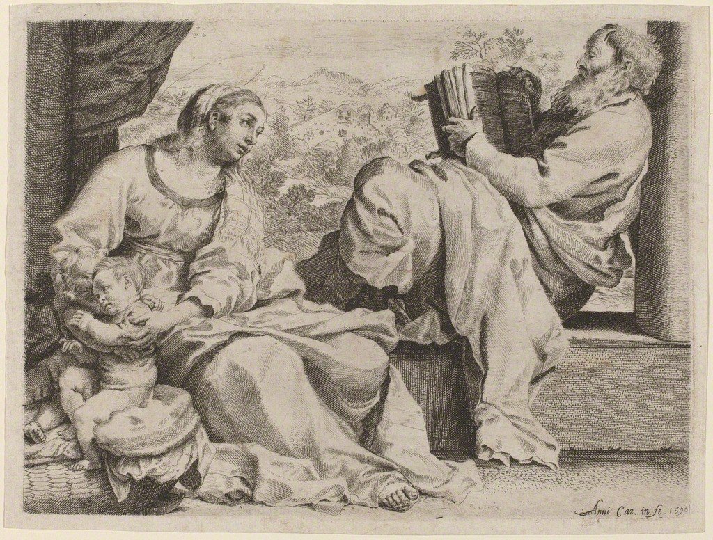 The Holy Family with the Young Saint John the Baptist av Annibale Carracci