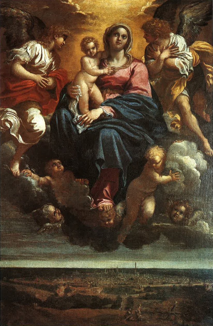 The Virgin and Child in the Clouds  av Annibale Carracci