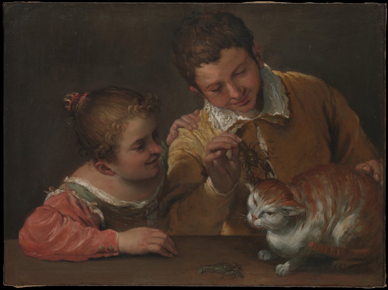 Two Children Teasing a Cat av Annibale Carracci