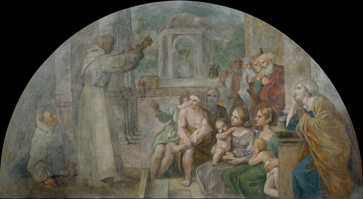 Saint Didacus Preaching av Annibale Carracci