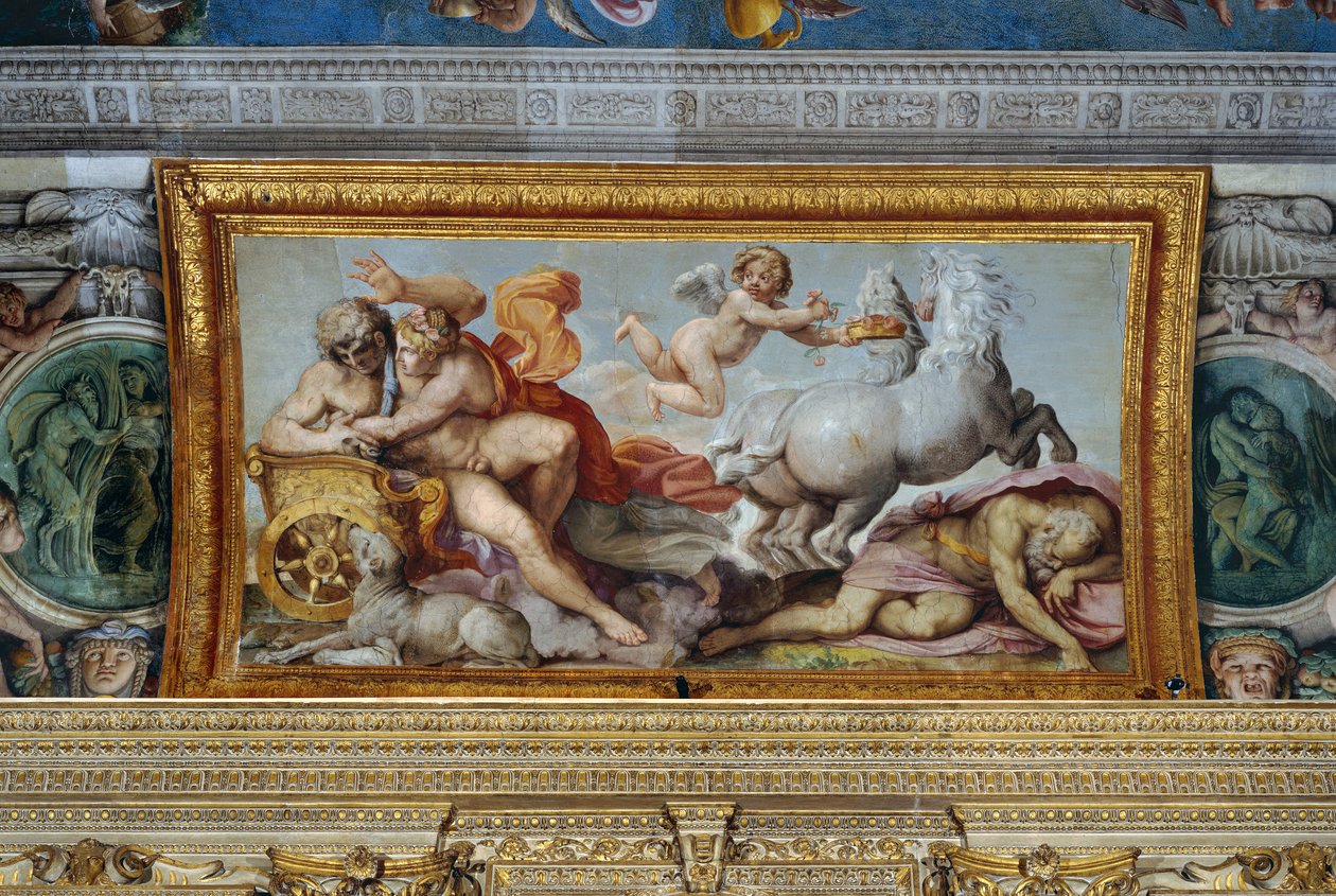 Aurora bortför Cephalus, detalj av galleriets valv, 1597-1604 av Annibale Carracci