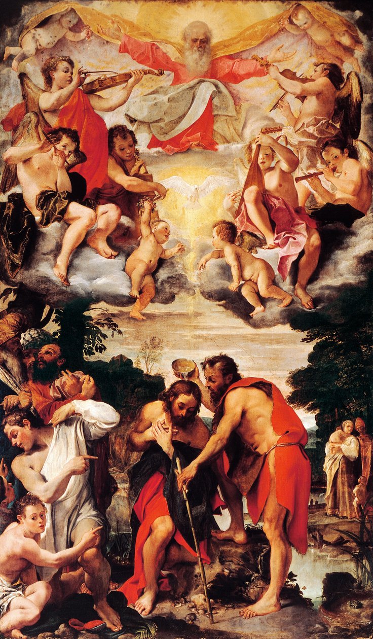 Kristi dop av Annibale Carracci (1560-1609), olja på duk, kyrkan San Gregorio och San Siro, Bologna av Annibale Carracci