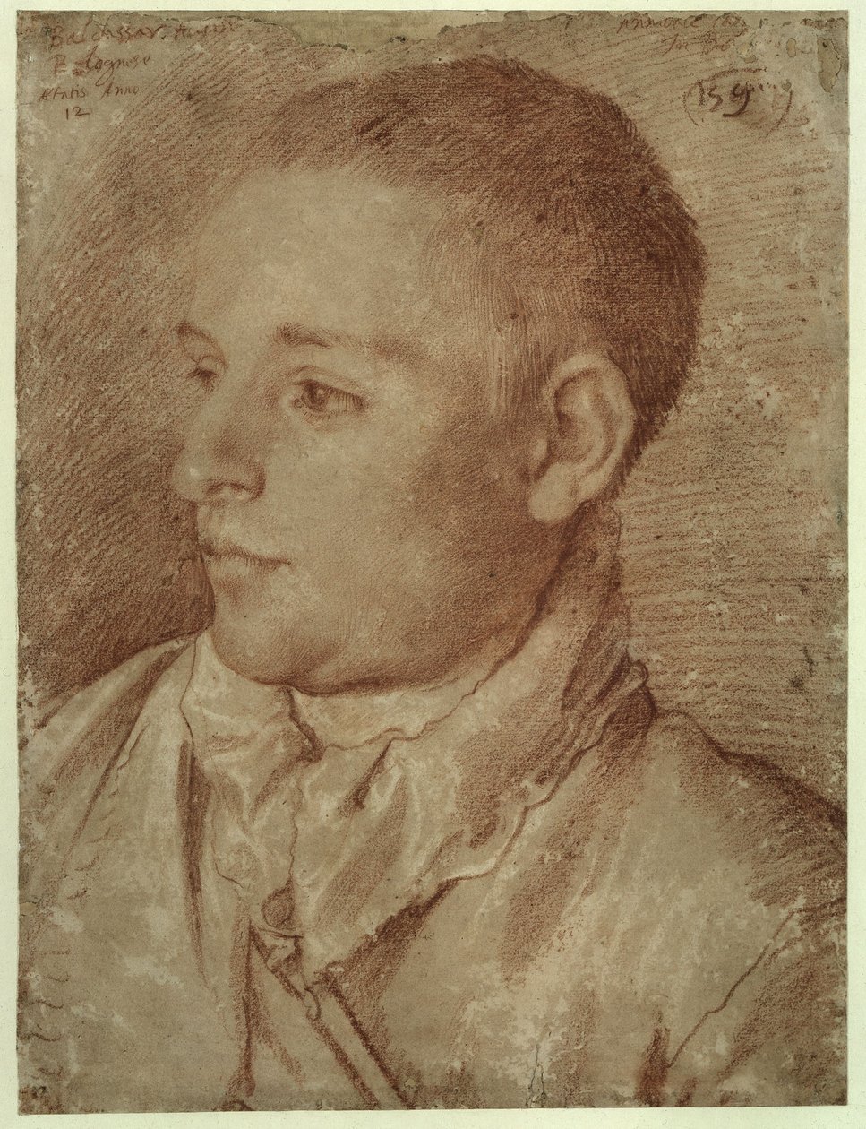 Porträtt av Baldassare Aloisi, kallad Galanino av Annibale Carracci
