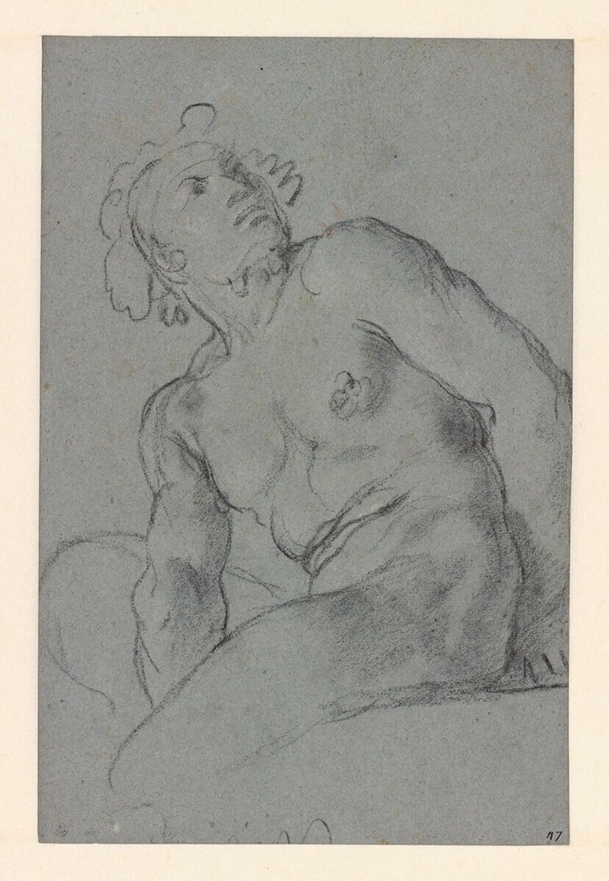 Carracci - Sittande naken man, I 183 (PK) av Annibale Carracci