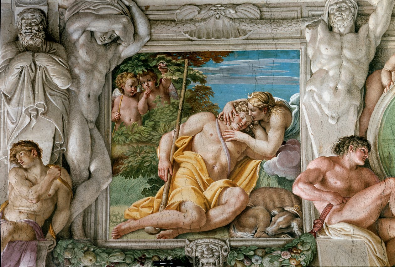 Diana och Endymion (Fresco av Annibale Carracci