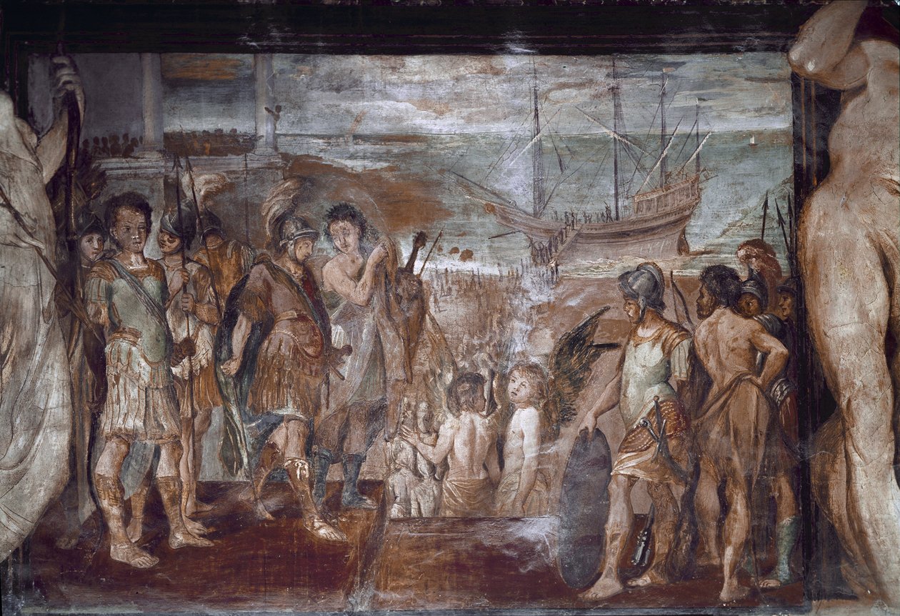 Avsnitt av Jasons liv: Argonauternas ombordstigning (Fresco av Annibale Carracci