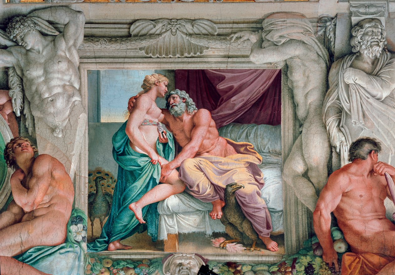 Jupiter och Juno Fresco av Annibale Carracci (Annibal Carrache) (1560-1609). 1597-1600 Rom, Palazzo Farnese av Annibale Carracci