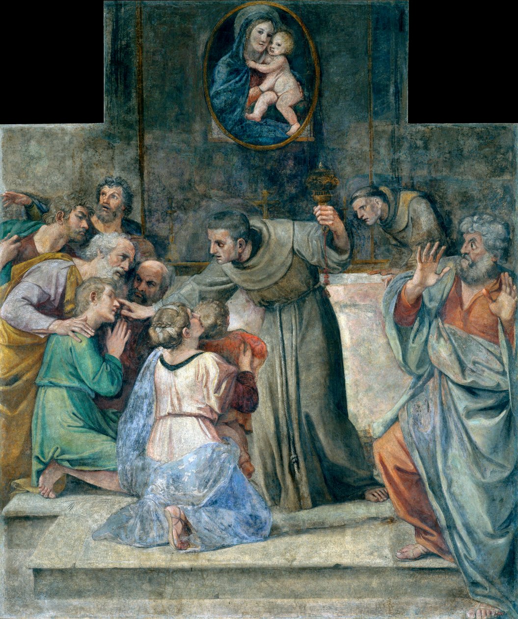 Helande av blinda vid födseln - Målning av Annibale Carracci (Carracci av Annibale Carracci