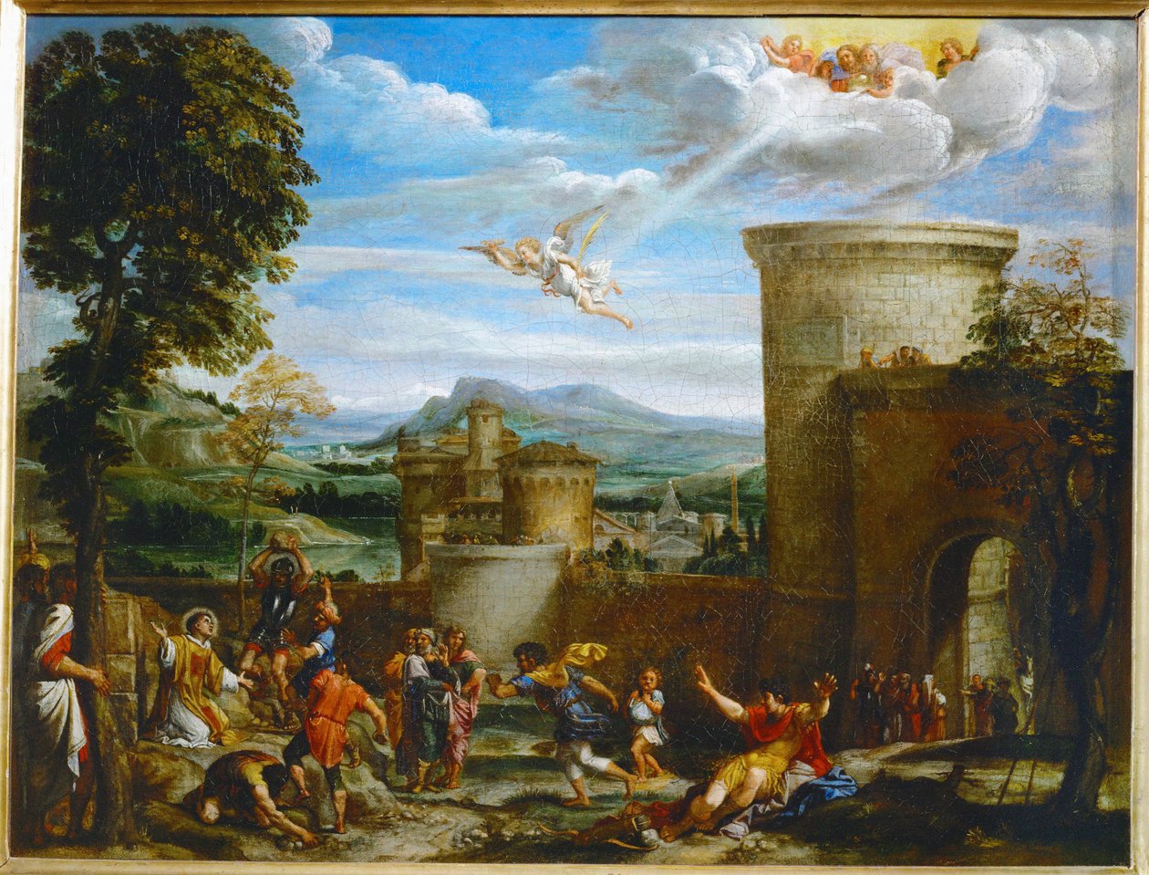 La lapidation de Saint Etienne - Steningen av Saint Stephen ... av Annibale Carracci