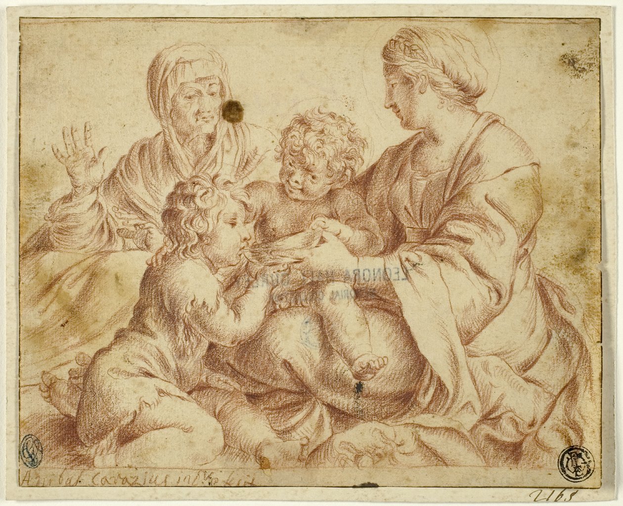 Madonna och barn med de heliga Elizabeth och Johannes Döparen av Annibale Carracci