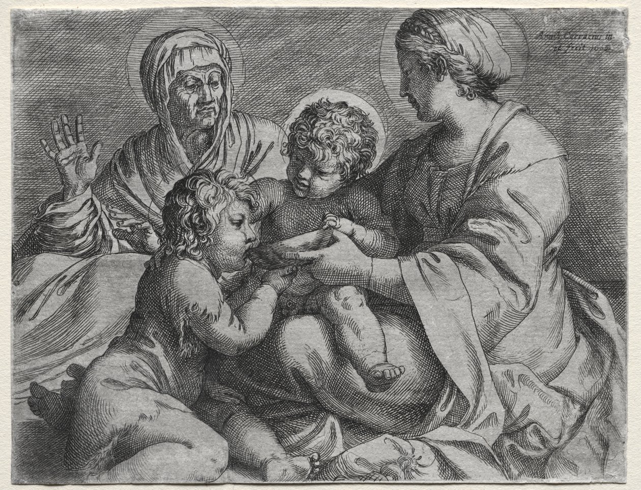 Madonna med skålen av Annibale Carracci