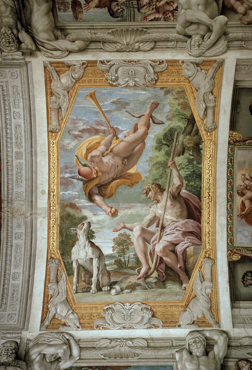 Merkurius och Paris (Fresco av Annibale Carracci