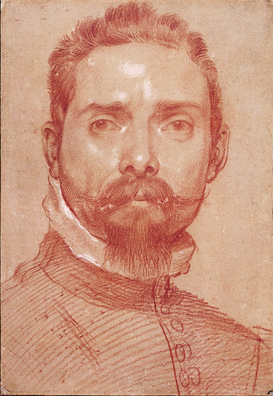 "" Porträtt av lutspelaren Giulio Mascheroni "" (Porträtt av lutspelaren Giulio Mascheroni) Blood of Hannibal Carracci (Carrache) (1560-1609) ca 1594 Albertina, Wien av Annibale Carracci