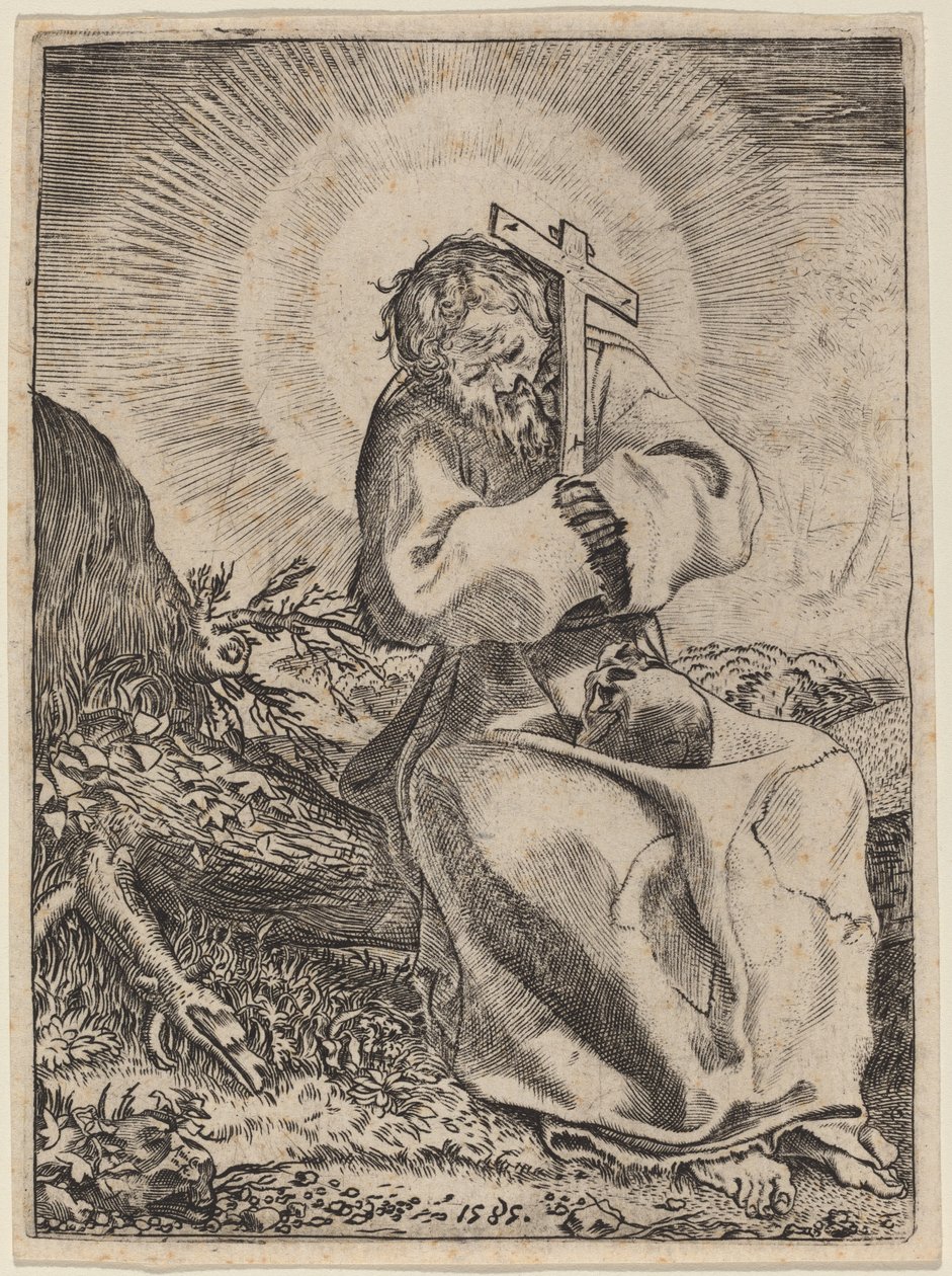 Den helige Franciskus av Assisi av Annibale Carracci